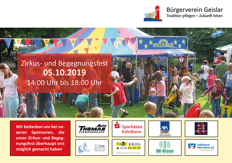 Zirkus- und Begegnungsfest am 05.10.2019 - Bürgerverein Geislar